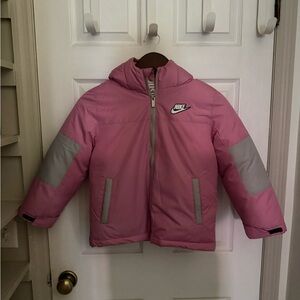 Nike Kids Puffer Jacket in Pink and Gray